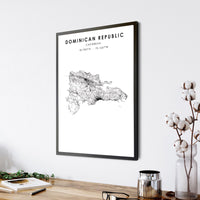 
              Dominican Republic Scandinavian Style Map Print 
            