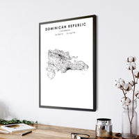 Dominican Republic Scandinavian Style Map Print 