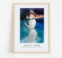 
              Henry Somm - Elegant in a white dress in a landscape 1890-1900
            