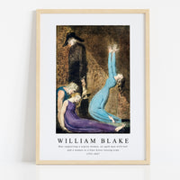 William Blake - Man supporting a supine woman, an aged man with bell, and a woman in a blue dress raising arms 1752-1827