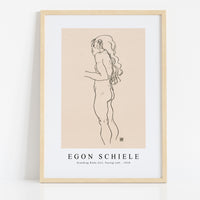 Egon Schiele - Standing Nude Girl, Facing Left 1918