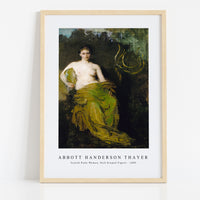 abbott handerson thayer - Seated Nude Woman. Half Draped Figure-1885