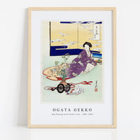 Ogata Gekko - Dog Playing with Flower Cart (1887–1896)