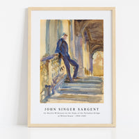 John Singer Sargent - Sir Neville Wilkinson on the Steps of the Palladian Bridge at Wilton House (ca. 1904–1905)