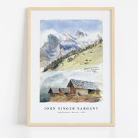 John Singer Sargent - Gspaltenhorn, Mürren from Splendid Mountain Watercolours Sketchbook (1870)