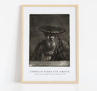 
              Cornelis ploos van amstel - Portrait of an old man with a flat wide cap-1756
            