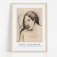 Paul Gauguin - Heads of Tahitian Women, Frontal and Profile Views 1891-1893