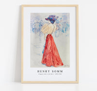 
              Henry somm - Elegant with a red skirt 1890-1900
            