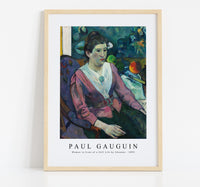 
              Paul Gauguin - Woman in front of a Still Life by Cézanne 1890
            