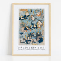 Utagawa Kuniyoshi - Famous Heroes of the Kabuki Stage Played by Frogs 1798-1861