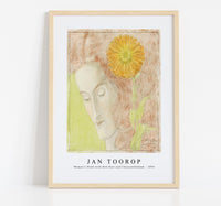 
              Jan Toorop-Woman's Head with Red Hair and Chrysanthemum (1896)
            