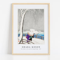 Ohara Koson - Two women in the snow on Yanagi Bridge (1927)