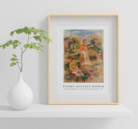 
              Pierre Auguste Renoir - Une femme debout et une femme assise dans un paysage 1919
            