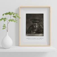 Cornelis ploos van amstel - Portrait of an old man with a flat wide cap-1756