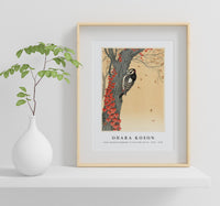 
              Ohara Koson - Great spotted woodpecker in tree with red ivy (1925 - 1936)
            