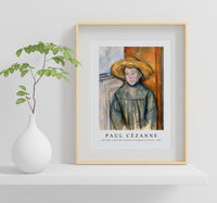 
              Paul Cezanne - Boy With a Straw Hat (L'Enfant au Chapeau de Paille) 1896
            