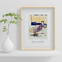 Ogata Gekko - Dog Playing with Flower Cart (1887–1896)