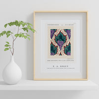 E.A.Seguy - Grape pattern Art Nouveau pochoir print in oriental style