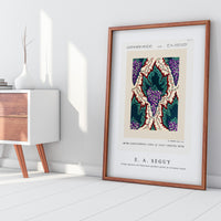 E.A.Seguy - Grape pattern Art Nouveau pochoir print in oriental style