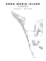 
              Anna Maria Island, Florida Scandinavian Map Print 
            