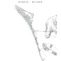 Anna Maria Island, Florida Scandinavian Map Print 