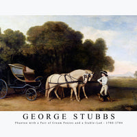 George Stubbs - Phaeton with a Pair of Cream Ponies and a Stable–Lad 1780-1784