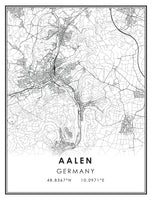 
              Aalen, Germany Modern Style Map Print
            