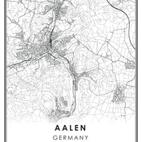 Aalen, Germany Modern Style Map Print